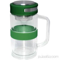 Gourmet Home Products 11 Oz Double Wall Borosilicate Glass Mug with Stainless Steel Strainer and Silicone Band 555244872